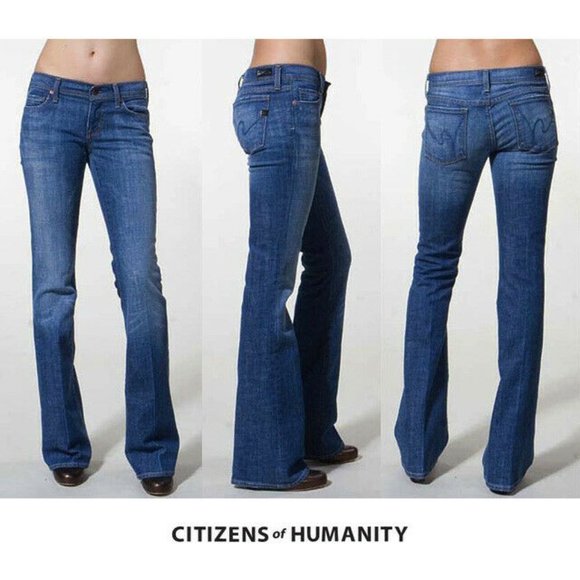 Citizens Of Humanity Denim - COH Low Waist Flair Distressed Ingrid Size…